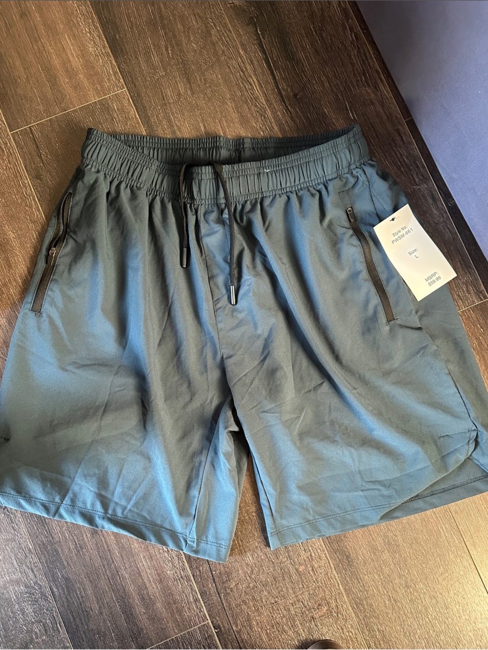 Men's Athletic Drawstring Shorts - Slate Blue